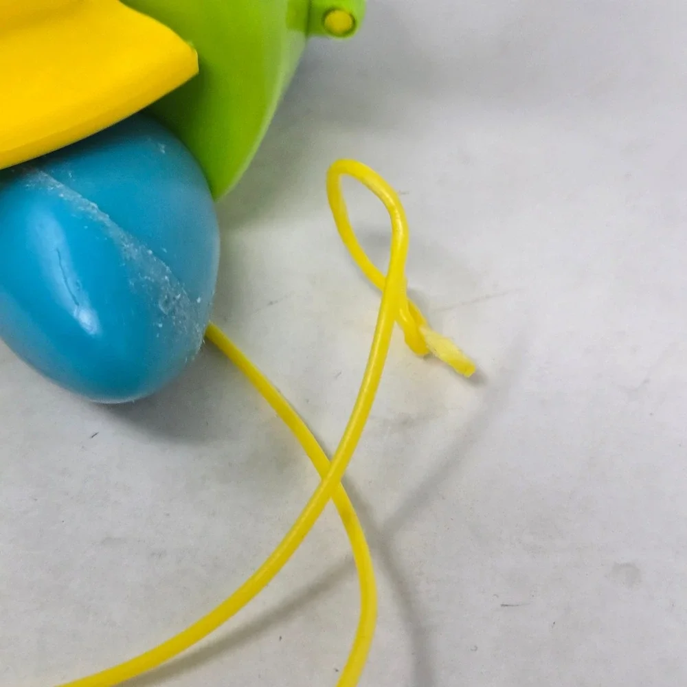 Vintage Green Turtle Pull Toy‎ with Sailor Hat Yellow Shell Toddler Walking Toy